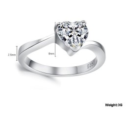 The Queen Of Quality Female Sweetheart Platinum Plating Titanium Ring With Rhinestone