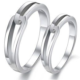 Quality And Quantity Assured Platinum Plating Titanium Ring For Lovers