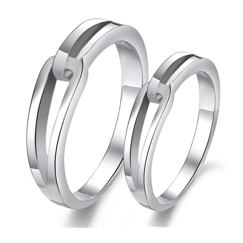 Quality And Quantity Assured Platinum Plating Titanium Ring For Lovers