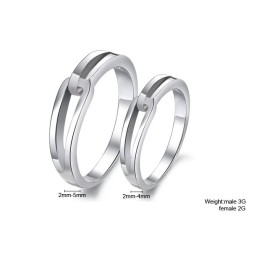 Quality And Quantity Assured Platinum Plating Titanium Ring For Lovers