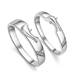 Complete In Specifications Dolphin Platinum Plating Titanium Ring For Lovers