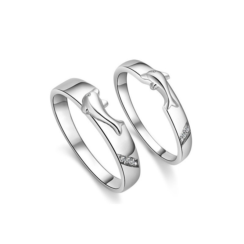Complete In Specifications Dolphin Platinum Plating Titanium Ring For Lovers
