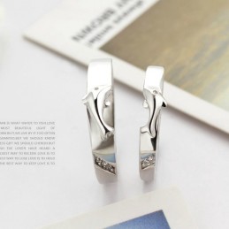Complete In Specifications Dolphin Platinum Plating Titanium Ring For Lovers