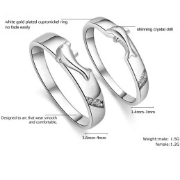 Complete In Specifications Dolphin Platinum Plating Titanium Ring For Lovers