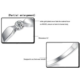High Quality Platinum Plating Titanium Ring For Lovers With Rhinestone