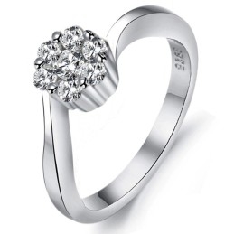 Quality And Quantity Assured Female Platinum Plating Titanium Ring With Rhinestone