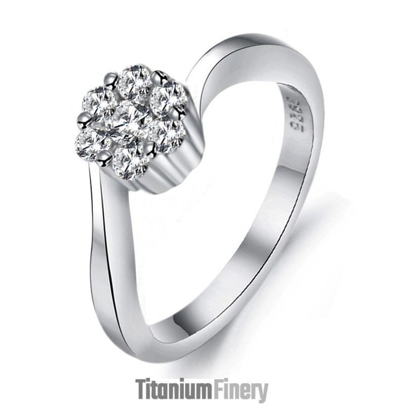 Quality And Quantity Assured Female Platinum Plating Titanium Ring With Rhinestone Quality And Quantity Assured Female Platinum Plating Titanium Ring With Rhinestone