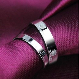 Well-Known For Its Fine Quality Clover Shape Platinum Plating Titanium Ring For Lovers