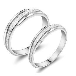 Wide Varieties Pearl Yarn Platinum Plating Titanium Ring For Lovers