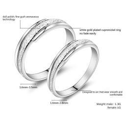 Wide Varieties Pearl Yarn Platinum Plating Titanium Ring For Lovers