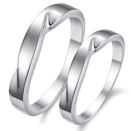 Quality And Quantity Assured Concise Platinum Plating Titanium Ring For Lovers