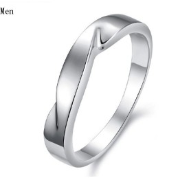 Quality And Quantity Assured Concise Platinum Plating Titanium Ring For Lovers