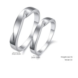 Quality And Quantity Assured Concise Platinum Plating Titanium Ring For Lovers