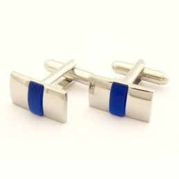 Titanium And Blue Agate Oblong Cufflinks