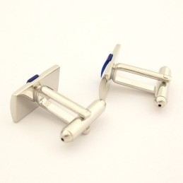 Titanium And Blue Agate Oblong Cufflinks