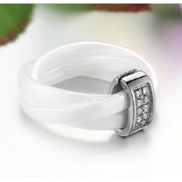 Well-Known For Its Fine Quality Tungsten Ceramic Ring With Rhinestone