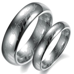 Quality And Quantity Assured Silver Tungsten Ceramic Ring For Lovers