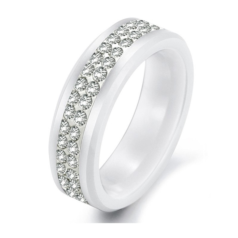 The Queen Of Quality Tungsten Ceramic Ring With Rhinestone The Queen Of Quality Tungsten Ceramic Ring With Rhinestone