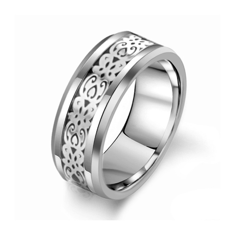 The Queen Of Quality Male White Tungsten Ceramic Ring