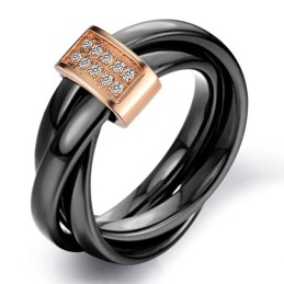 Quality And Quantity Assured Tungsten Ceramic Ring With Rhinestone