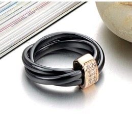 Quality And Quantity Assured Tungsten Ceramic Ring With Rhinestone