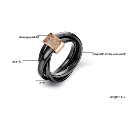 Quality And Quantity Assured Tungsten Ceramic Ring With Rhinestone