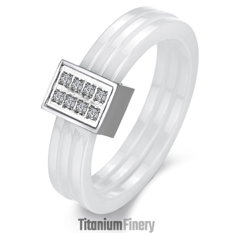Well-Known For Its Fine Quality Tricyclic Tungsten Ceramic Ring With Rhinestone Well-Known For Its Fine Quality Tricyclic Tungsten Ceramic Ring With Rhinestone