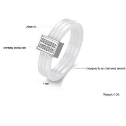 Well-Known For Its Fine Quality Tricyclic Tungsten Ceramic Ring With Rhinestone