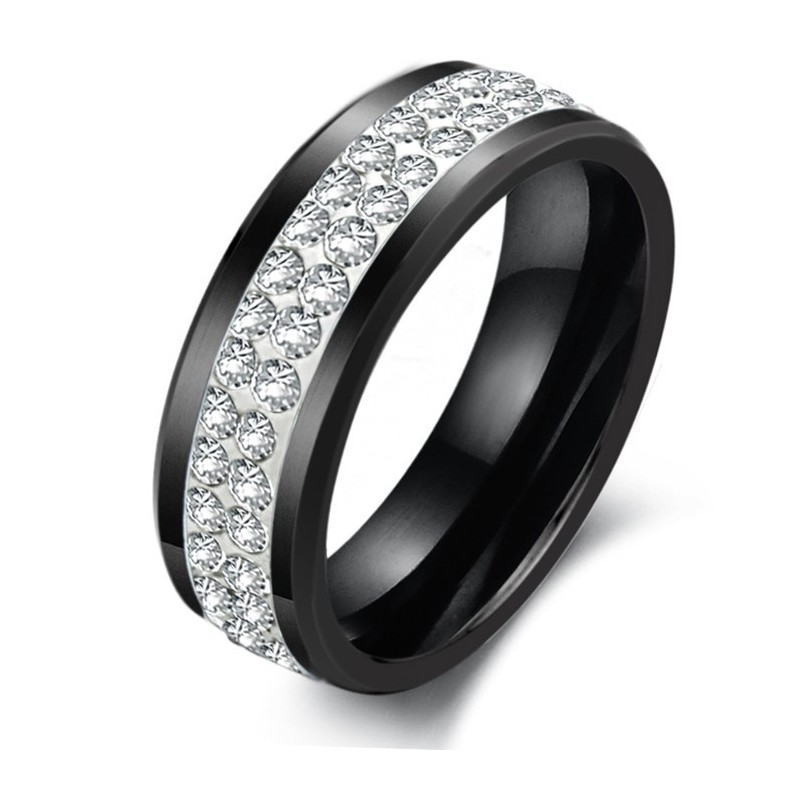 Dependable Performance Black Tungsten Ceramic Ring With Rhinestone Dependable Performance Black Tungsten Ceramic Ring With Rhinestone