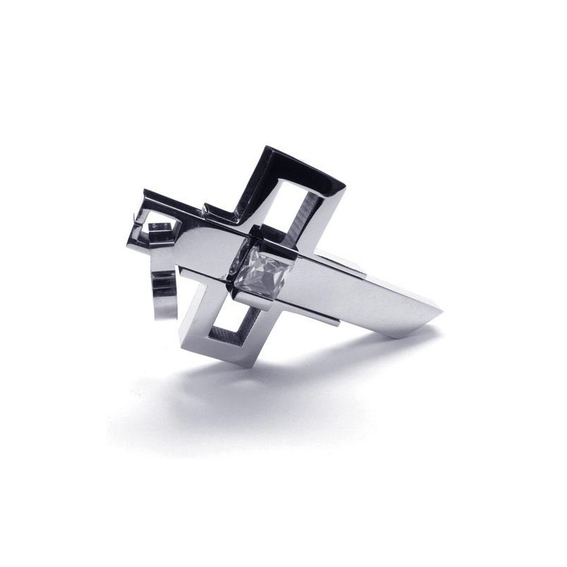 Now Style Mens Titanium Cross Pendant - Free Chian Now Style Mens Titanium Cross Pendant - Free Chian