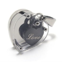 Love Heart In Heart Fashion Titanium Pendant - Free Chian