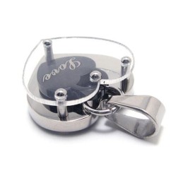 Love Heart In Heart Fashion Titanium Pendant - Free Chian