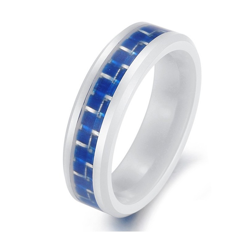 To Have A Long Story Blue Tungsten Ceramic Ring