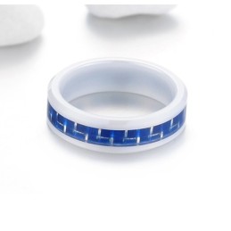 To Have A Long Story Blue Tungsten Ceramic Ring