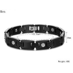 Well-Known For Its Fine Quality Black Tungsten Ceramic Bangle For Lovers With Rhinestone
