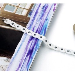 Quality And Quantity Assured White Tungsten Ceramic Bracelet With Rhinestone