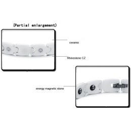 Quality And Quantity Assured White Tungsten Ceramic Bracelet With Rhinestone