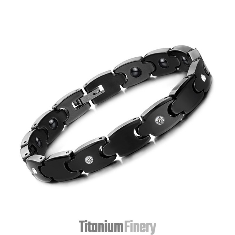 High Quality Black Tungsten Ceramic Bracelet With Rhinestone High Quality Black Tungsten Ceramic Bracelet With Rhinestone