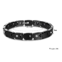 High Quality Black Tungsten Ceramic Bracelet With Rhinestone