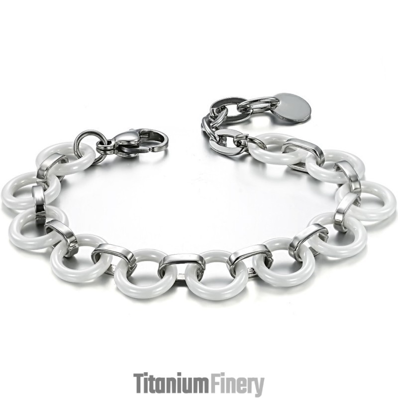 The Queen Of Quality Female White Tungsten Ceramic Bracelet