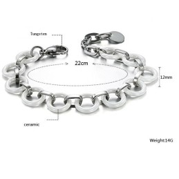 The Queen Of Quality Female White Tungsten Ceramic Bracelet