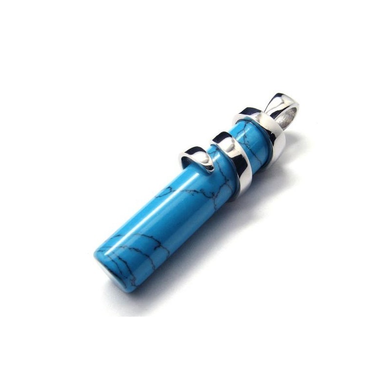 Fashion Blue Carnelian Titanium Pendant - Free Chian Fashion Blue Carnelian Titanium Pendant - Free Chian