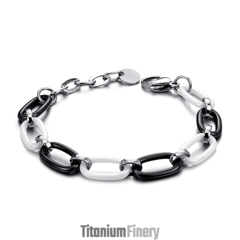 High Quality Female Black And White Tungsten Ceramic Bracelet