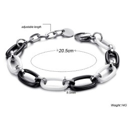 High Quality Female Black And White Tungsten Ceramic Bracelet