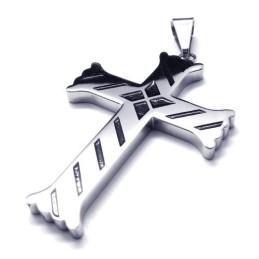 New Style Mens Cross Titanium Pendant - Free Chian