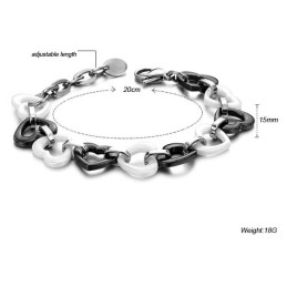 Complete In Specifications Sweetheart Tungsten Ceramic Bracelet