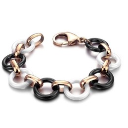 Quality And Quantity Assured Round Tungsten Ceramic Bracelet