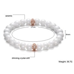 Easy To Use Tungsten Ceramic Bracelet With Beads