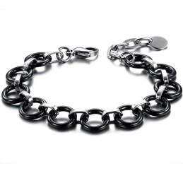 World-Wide Renown Female Black Tungsten Ceramic Bracelet