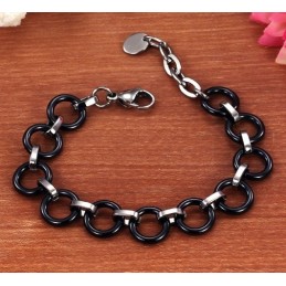 World-Wide Renown Female Black Tungsten Ceramic Bracelet